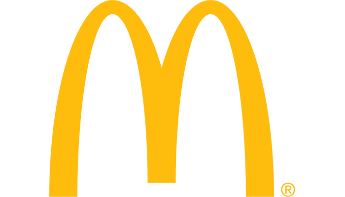 A yellow mcdonald 's logo on a white background