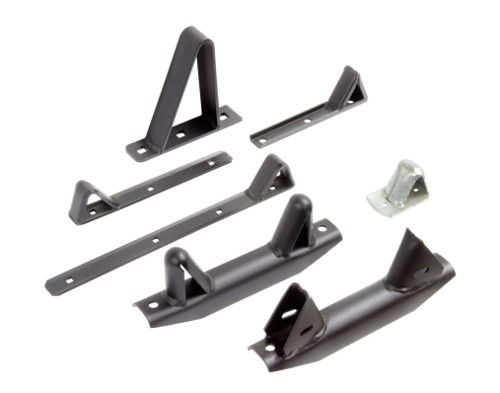 A group of metal brackets and handles on a white background.