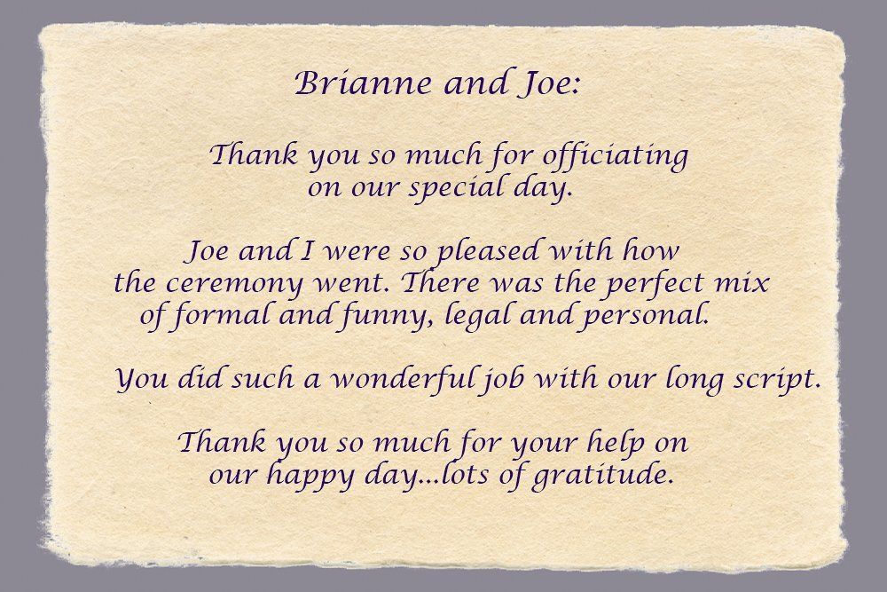 Brianne and Joes' testimonial for Mdk Ceremonies