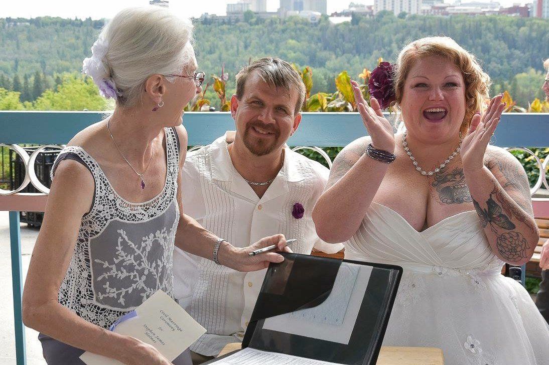 A beautiful wedding officiated by Marilyn