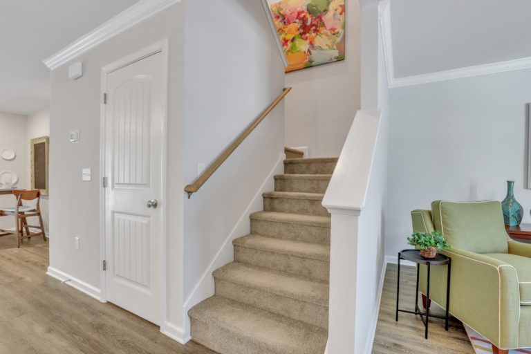 A staircase leading up to the second floor of a house.