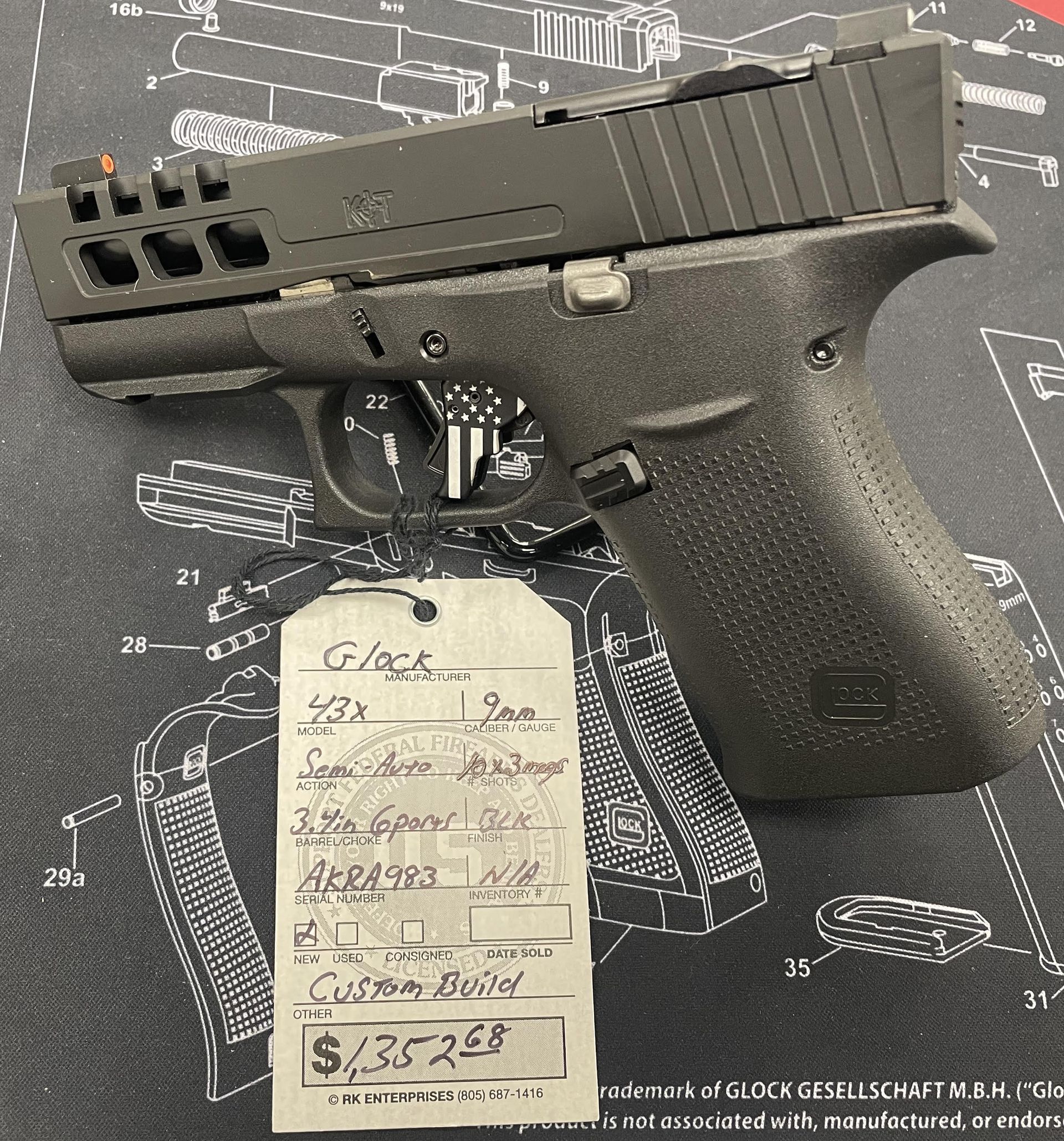 Glock G43X MOS Sub-Compact 9mm