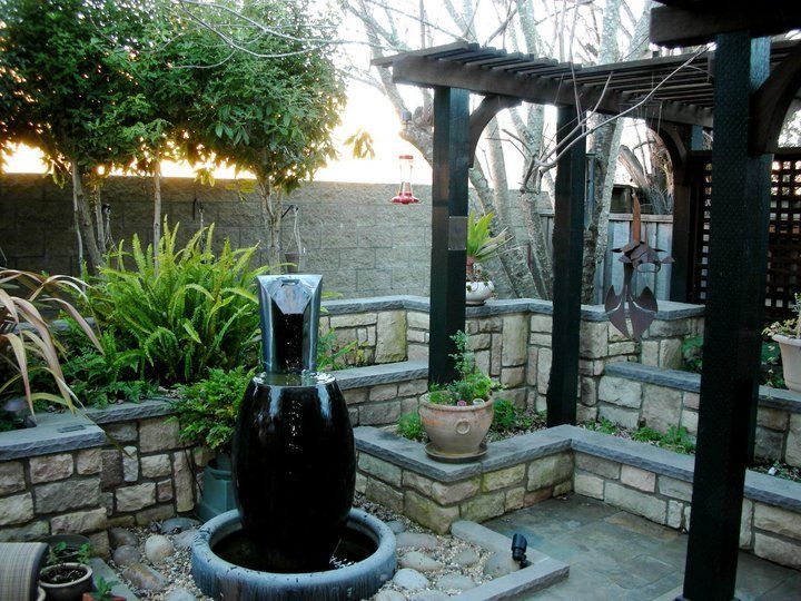 Garden With Beautiful Fountain — Santa Cruz, CA — Quilici Gardening