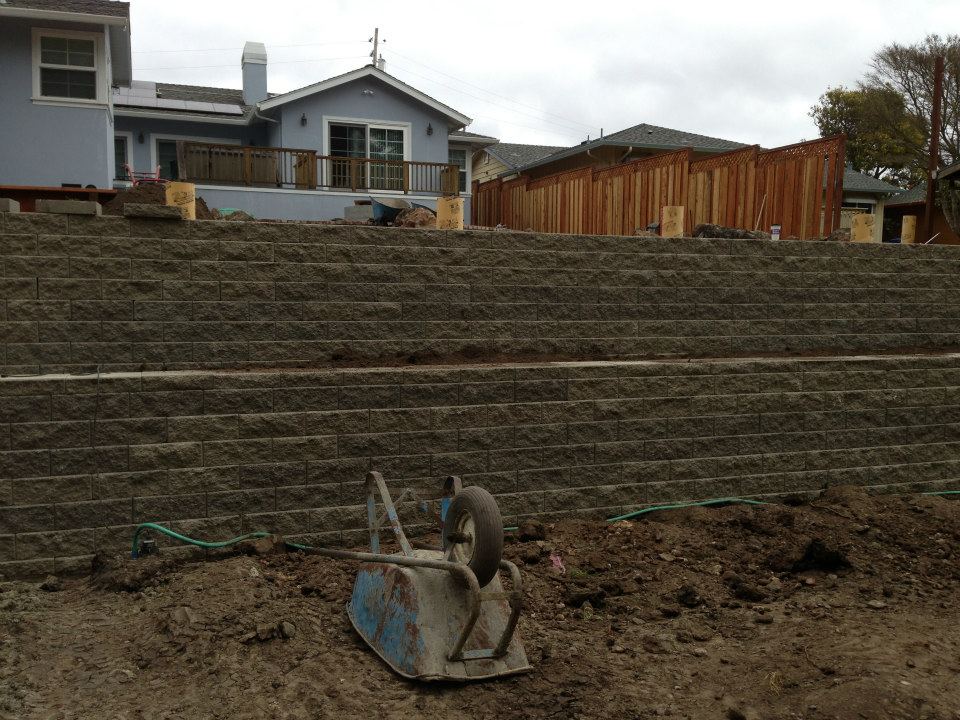 Bricks Wall At The Backyard— Santa Cruz, CA — Quilici Gardening