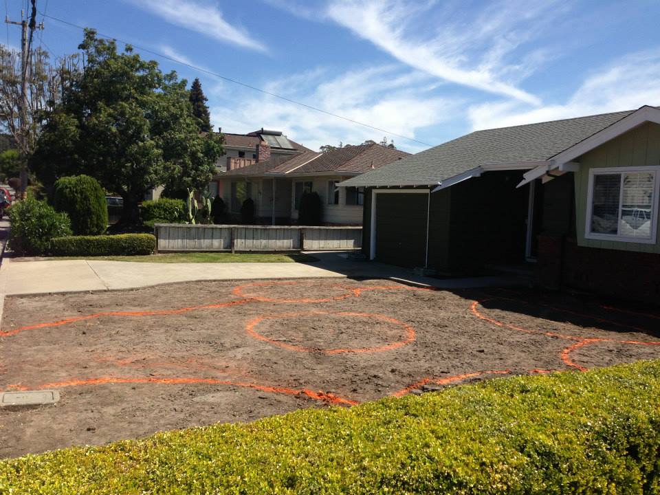 Layout Before Installing The Bricks — Santa Cruz, CA — Quilici Gardening