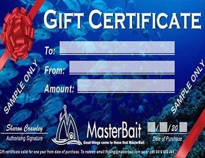 Gift Certificate — Master Bait & Tackle in Palmerston, NT
