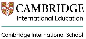 Cambridge International Education logo with red crest and black text on white background