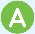 The letter a is in a green circle.