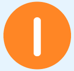 The letter i is in an orange circle on a blue background.