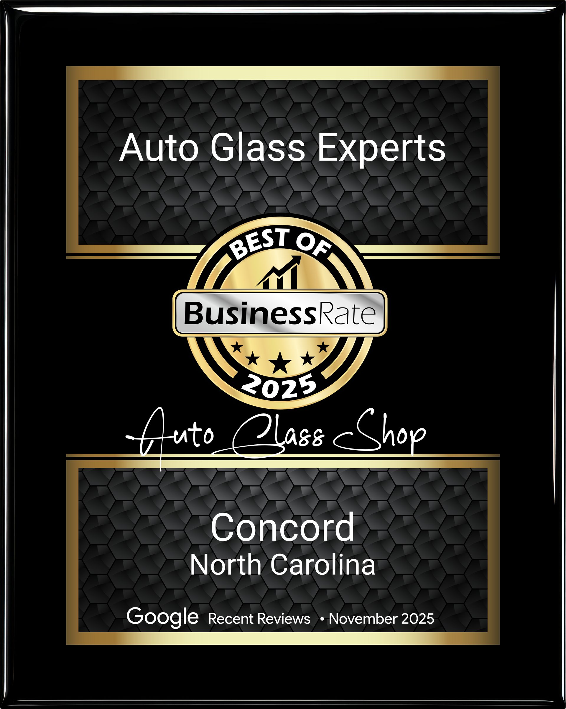 Award winning auto glass shop in Concord, NC Award winning auto glass shop in Concord, NC