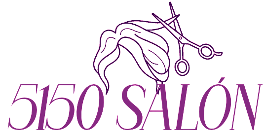 5150 Salón Purple text logo: