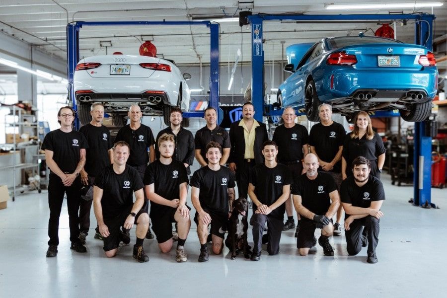 the JB Import team in the work shop