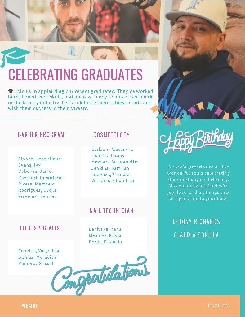 A flyer for celebrating graduates with a picture of a man in a hat.