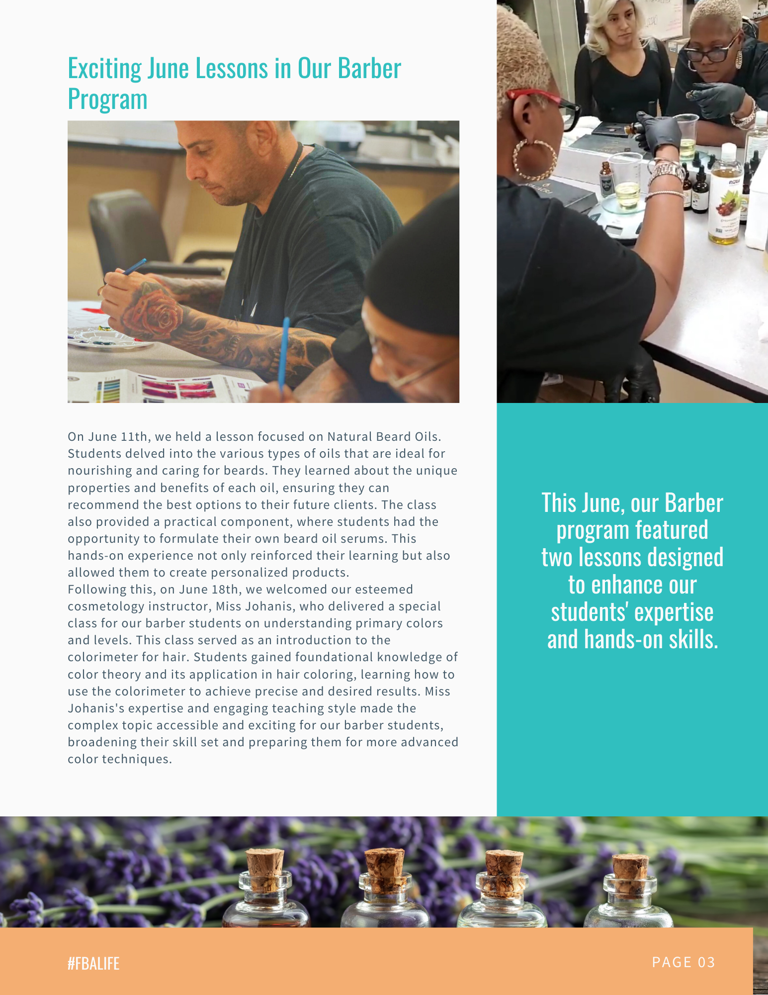 Our classes are providing our students with invaluable hands on experience and advanced knowledge.