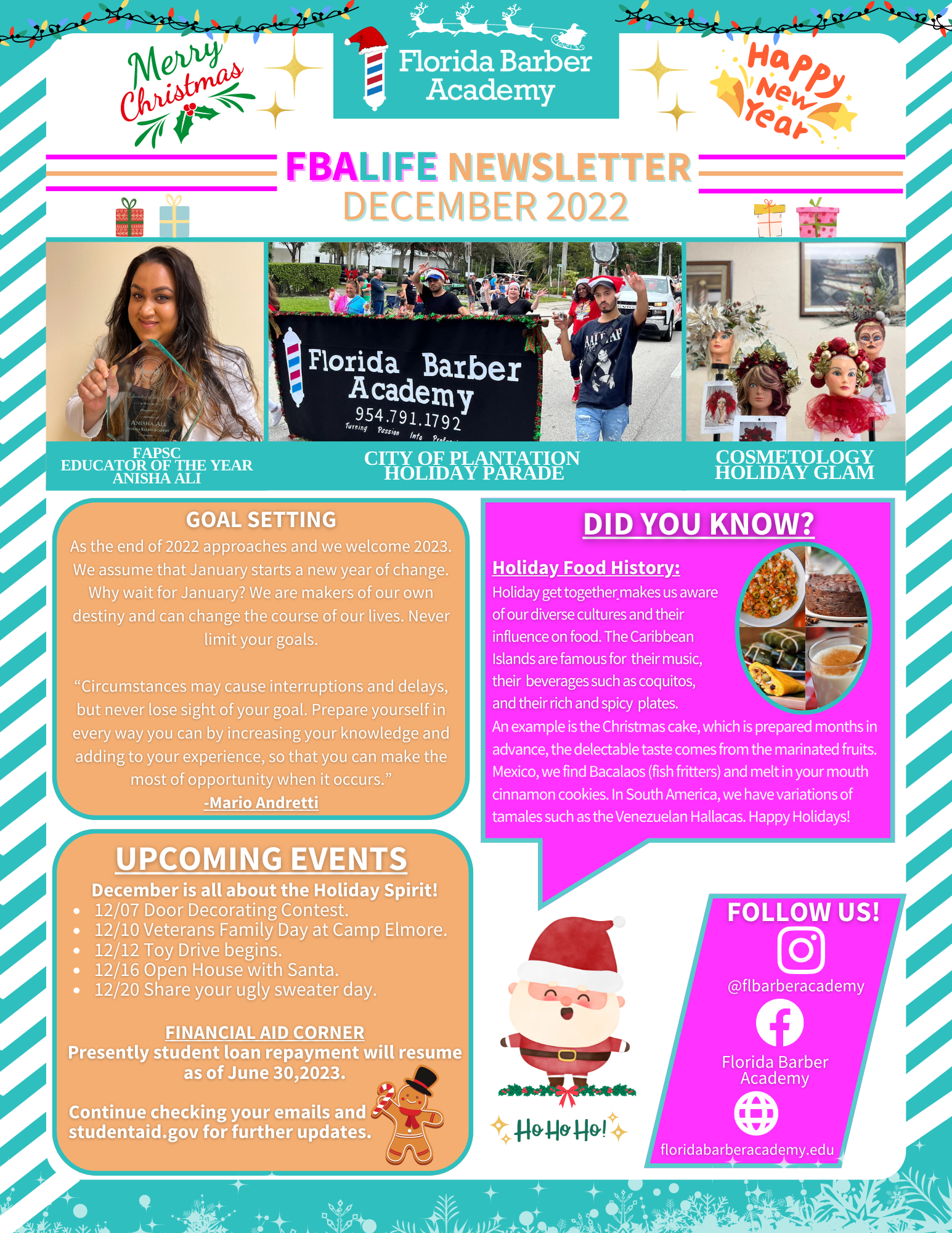 The fbalife newsletter for december 2022 is a christmas newsletter.