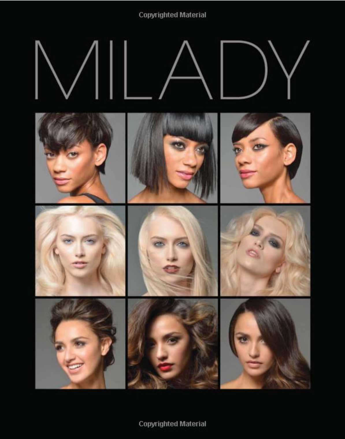 A book called milady has a collage of women 's faces on the cover