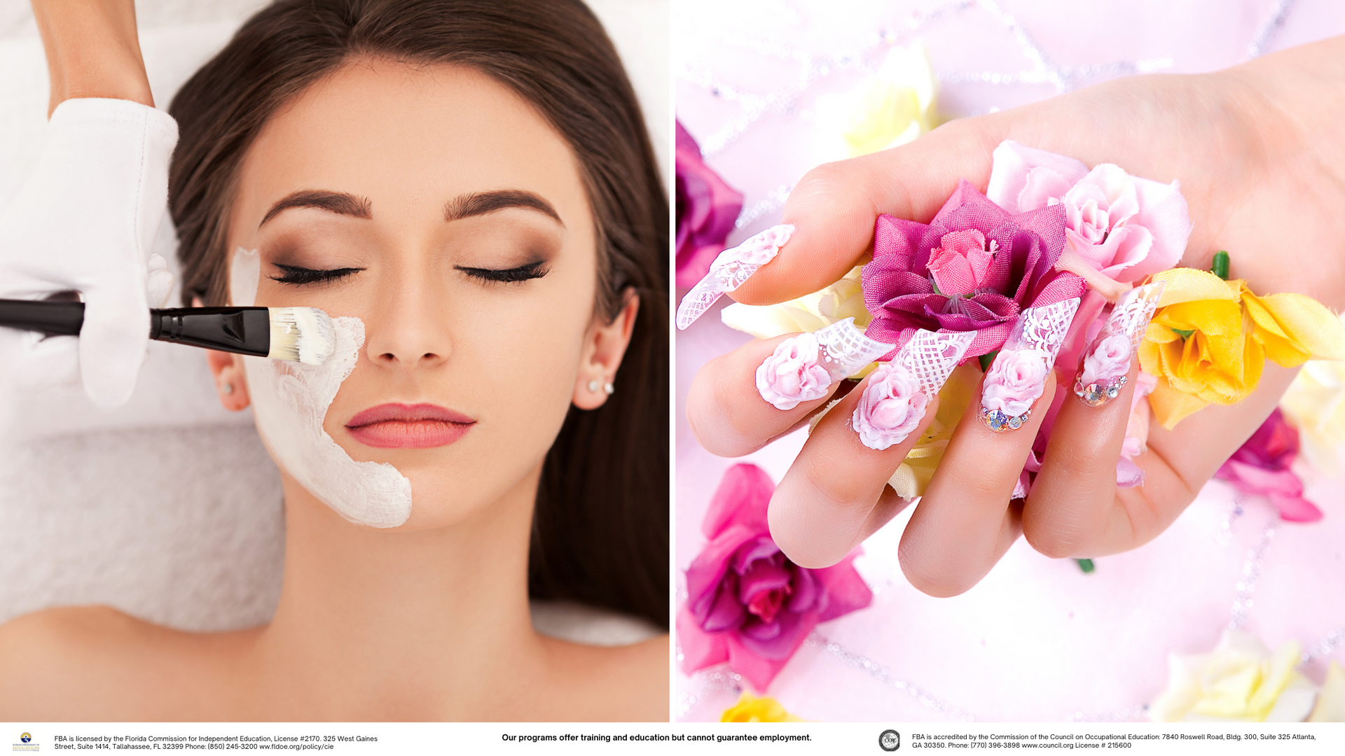 A woman is getting a facial treatment and holding flowers.