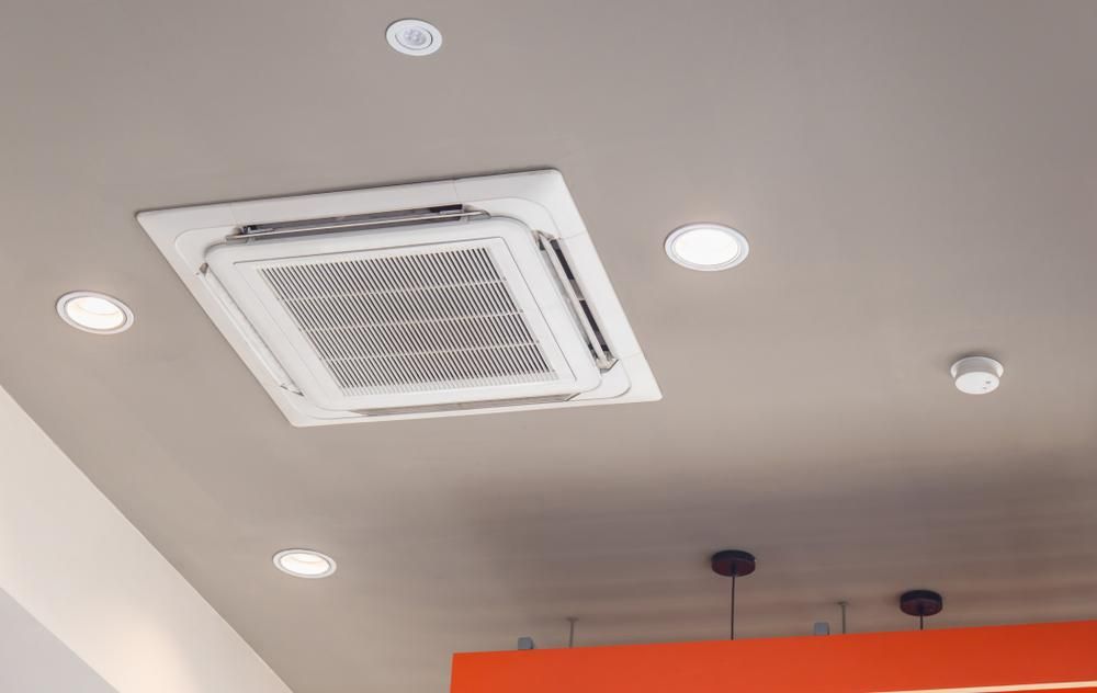 A Ceiling Fan Is Hanging from The Ceiling of A Room — Gleeson's Air Conditioning in Wauchope, NSW