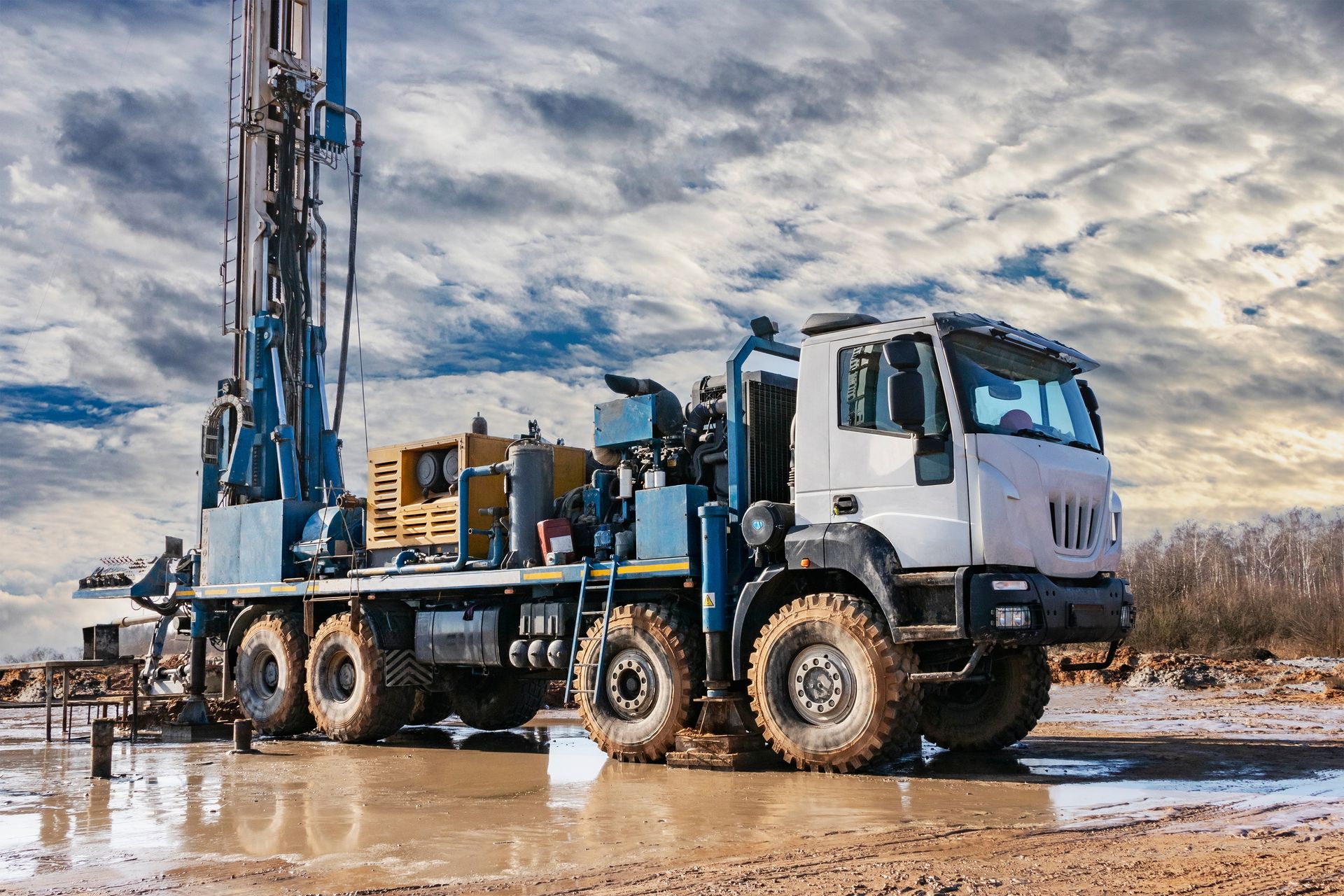 Drilling rig on a truck