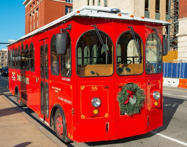 A red bus with the number 35 on it
