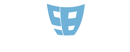 A blue cross is on a white background next to a line.