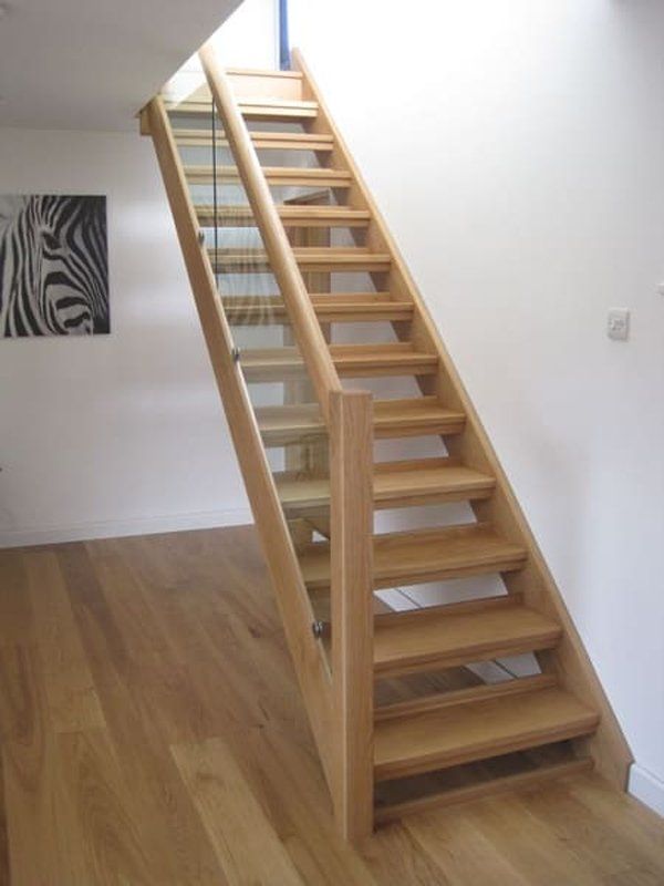 straight staircase with bannister