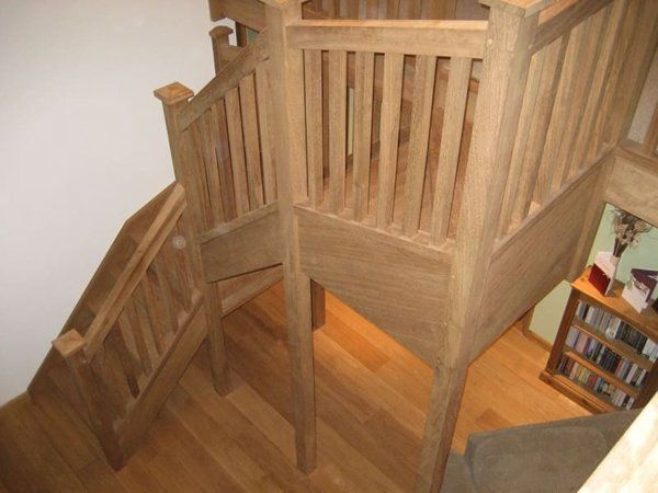 Traditional wooden staircase on stilts