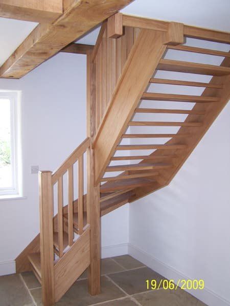staircase with wooded steps
