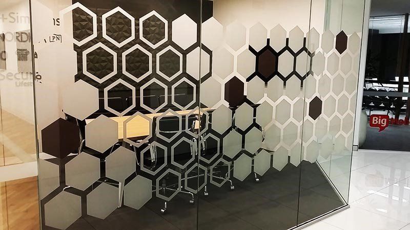 geometric frosted privacy film