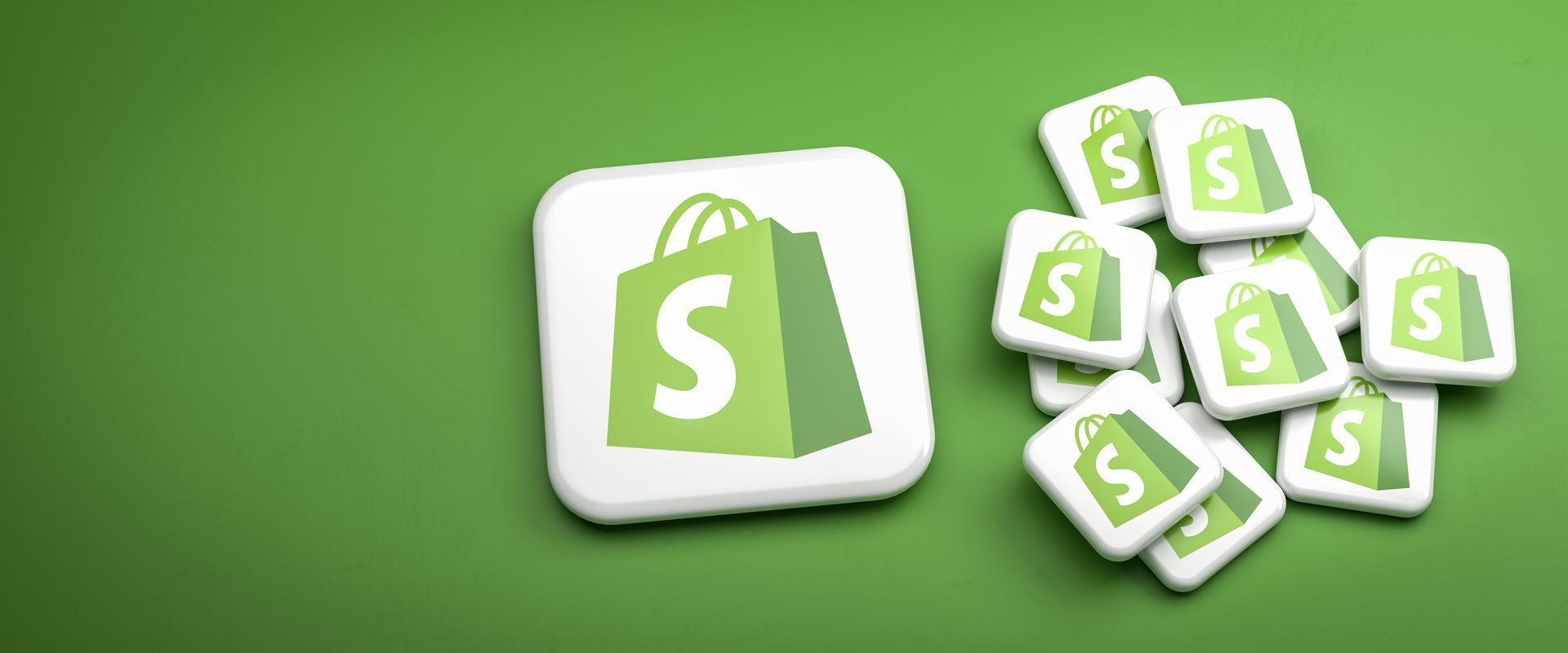 Shopify icons in a pile