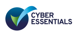 Cyber Essentials logo with a blue and green checkmark and the words 