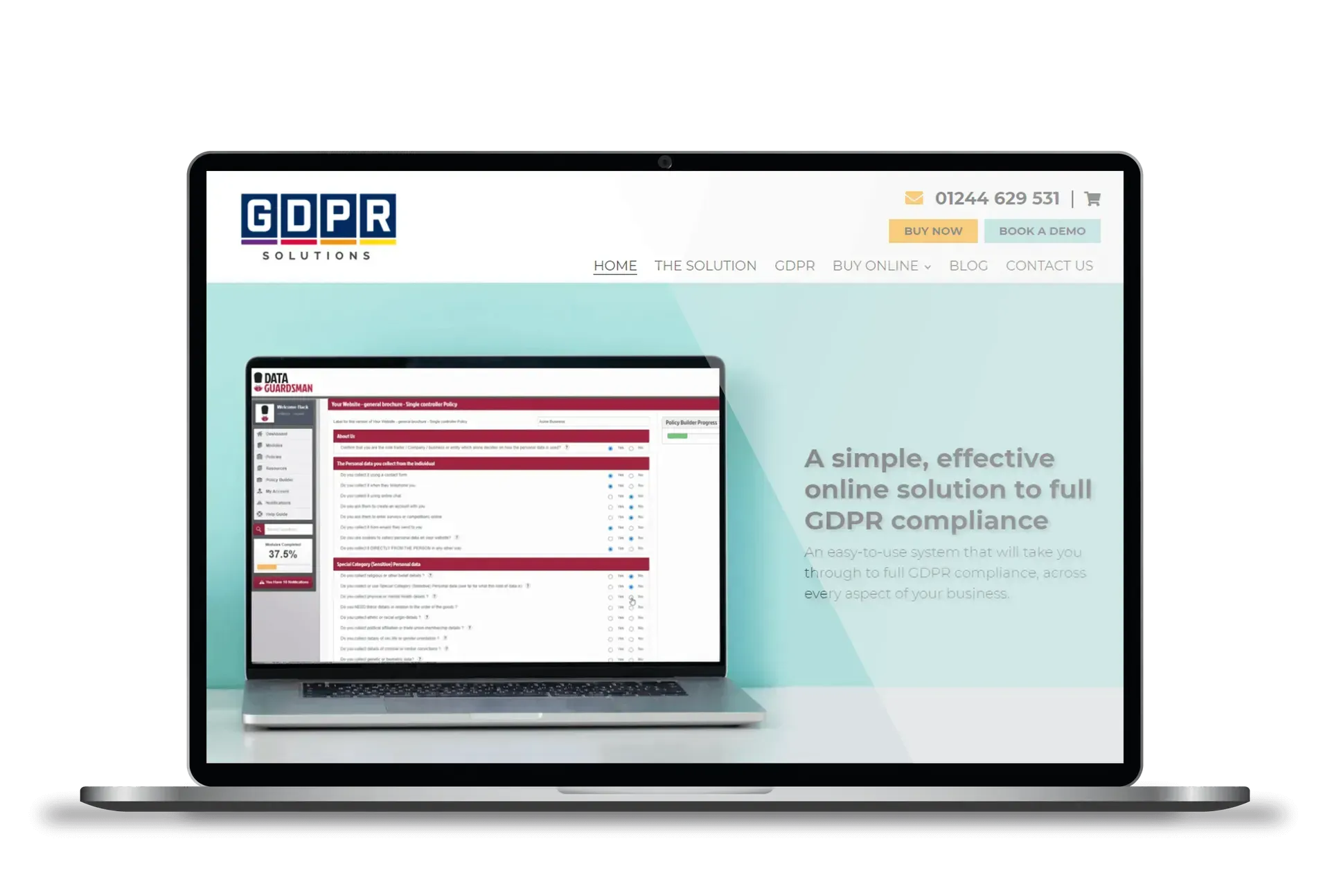 a laptop computer is open to a gdpr website .