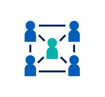 A group of people are connected to each other in a circle.