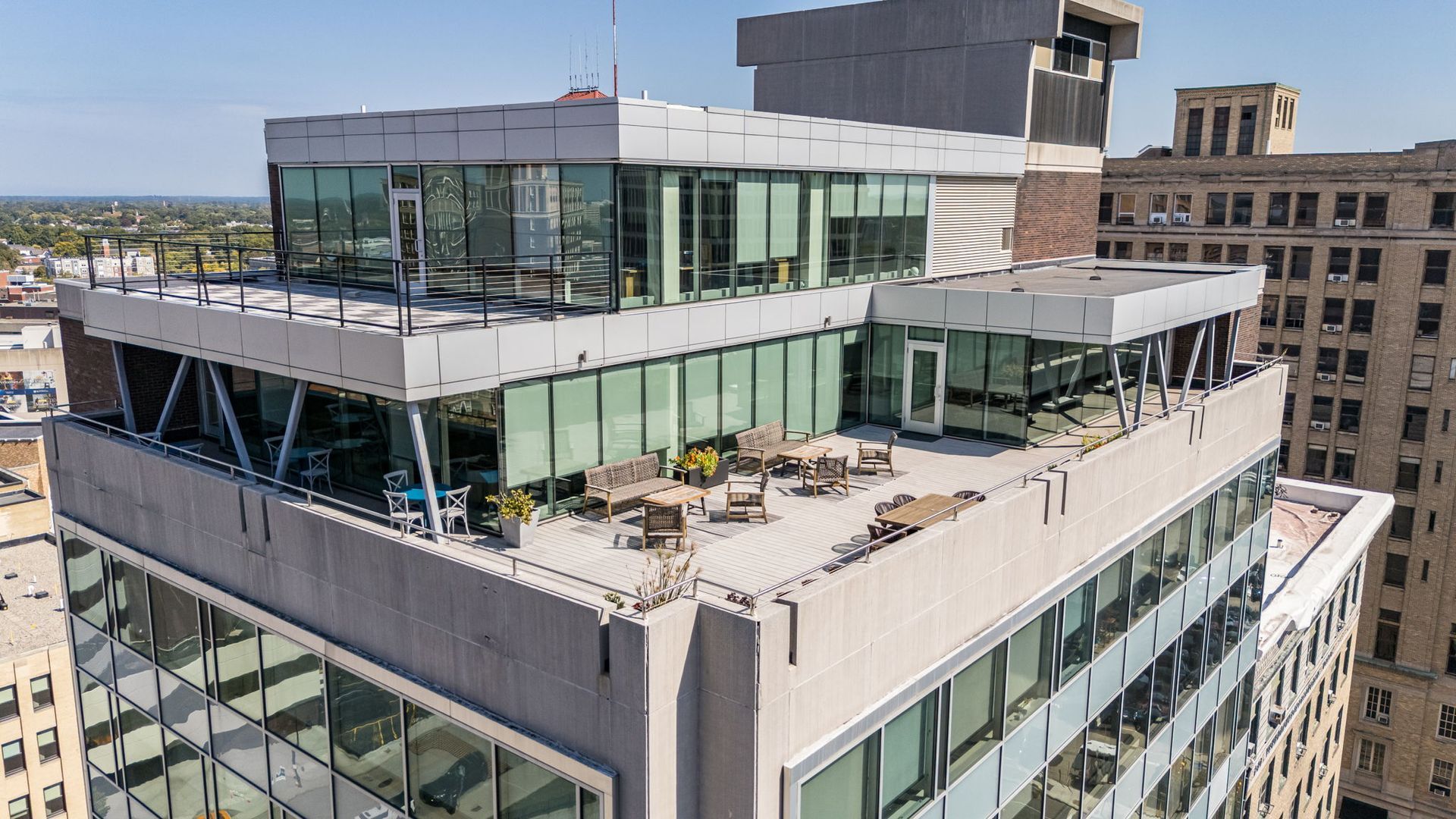 Aerial shot of rooftop