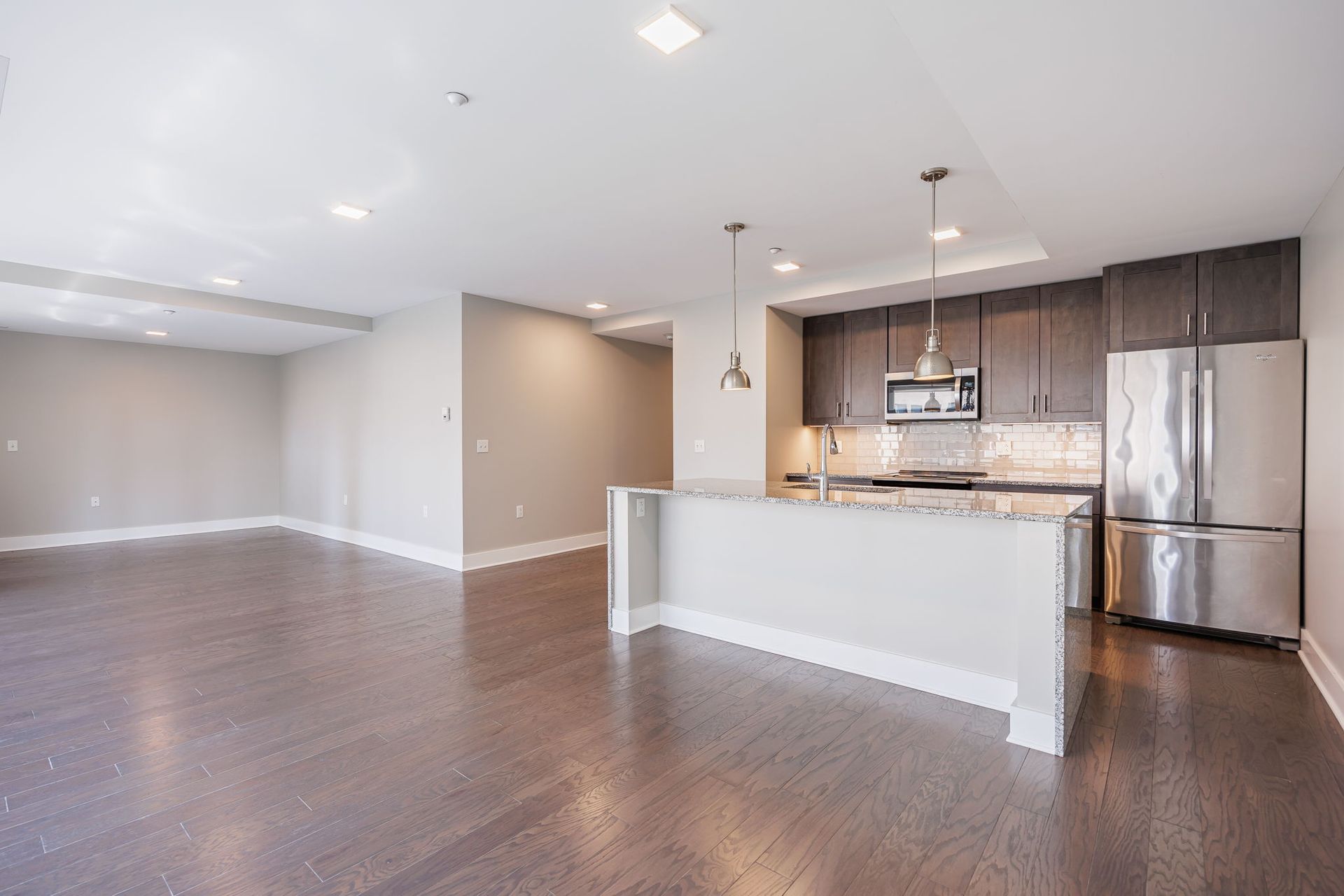 Open concept kitchen and living room