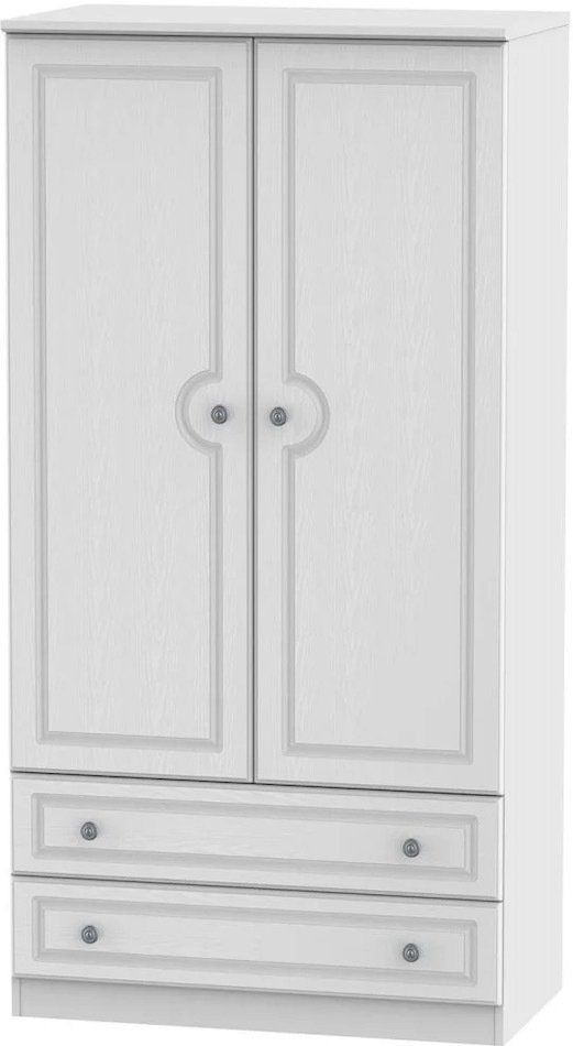 Pembroke White 2 Door 2 Drawer Tall Wardrobe at L Fidler & Sons Stranraer