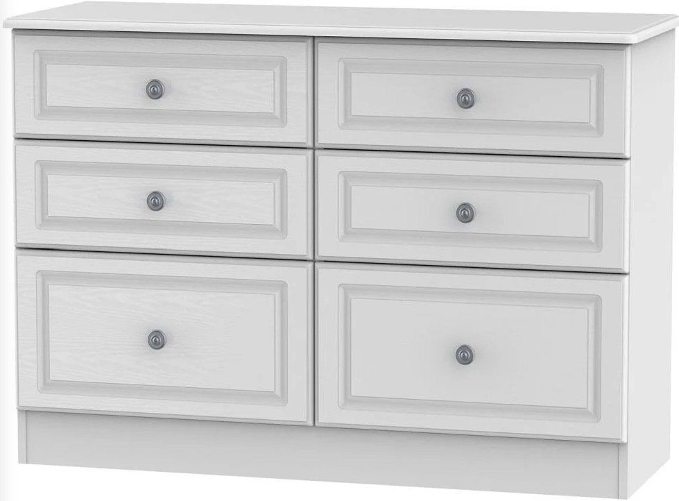 Pembroke White 6 Drawer Midi Chest at L Fidler & Sons furniture store Stranraer Dumfries and Galloway