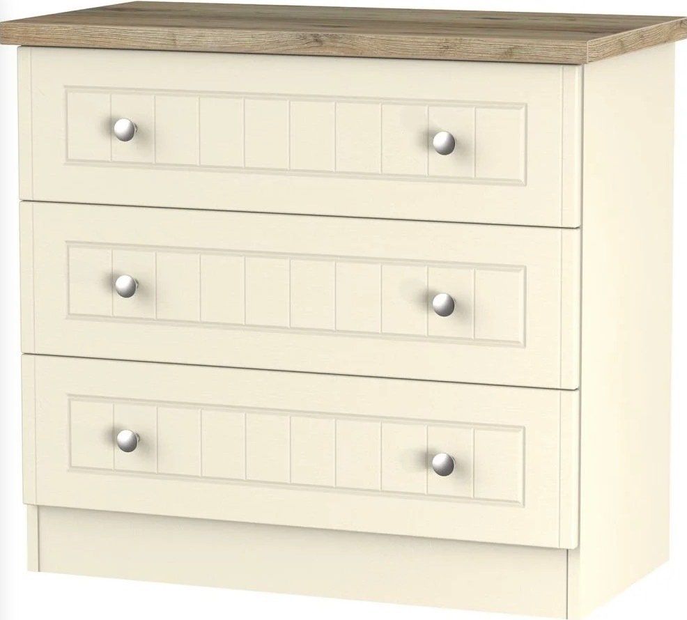 Vienna Cream Ash 3 Drawer Chest L Fidler & Sons furniture store Stranraer Dumfries and Galloway