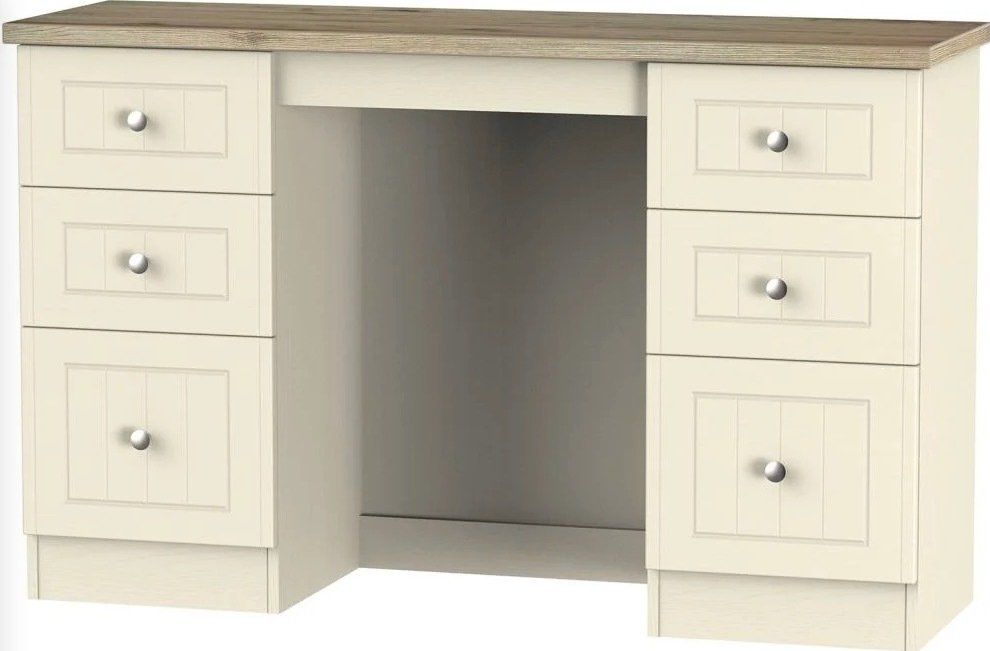 Vienna Cream Ash Double Pedestal Dressing Table at L Fidler & Sons bedroom furniture Stranraer Dumfries and Galloway