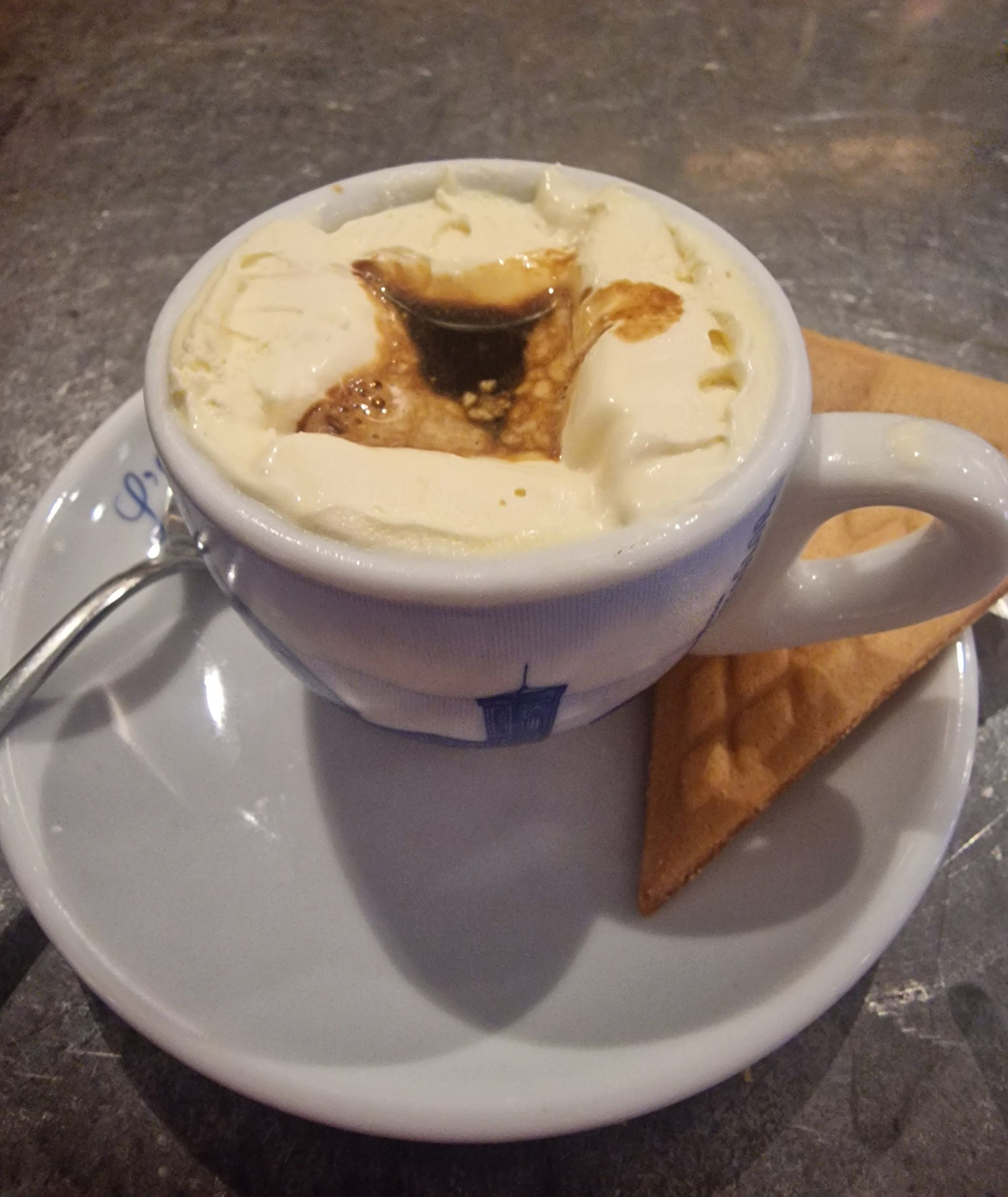 Affogato coffee and gelato in Florence.