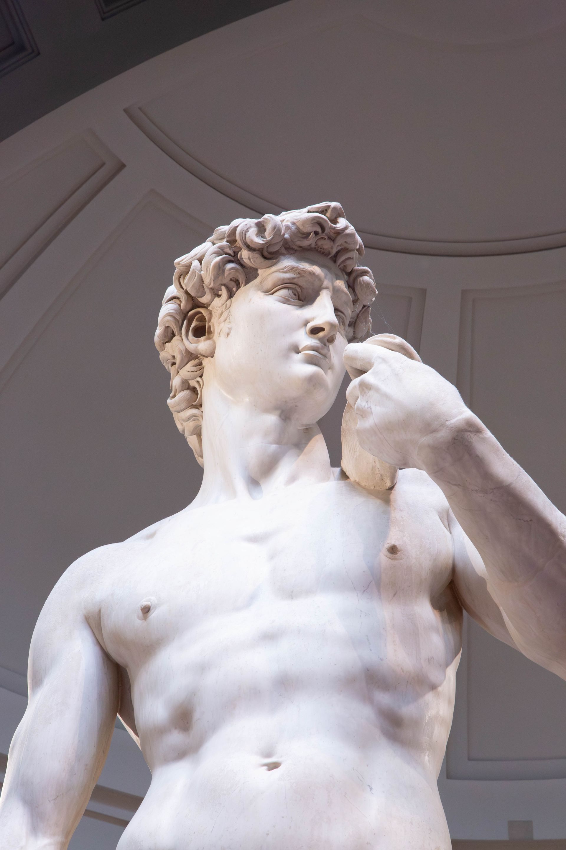 Statue of David in the Accademia Gallery in Florence.