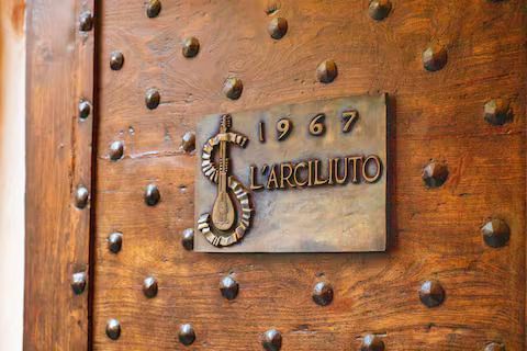 Ancient ruins and buildings in Rome under a clear blue sky.