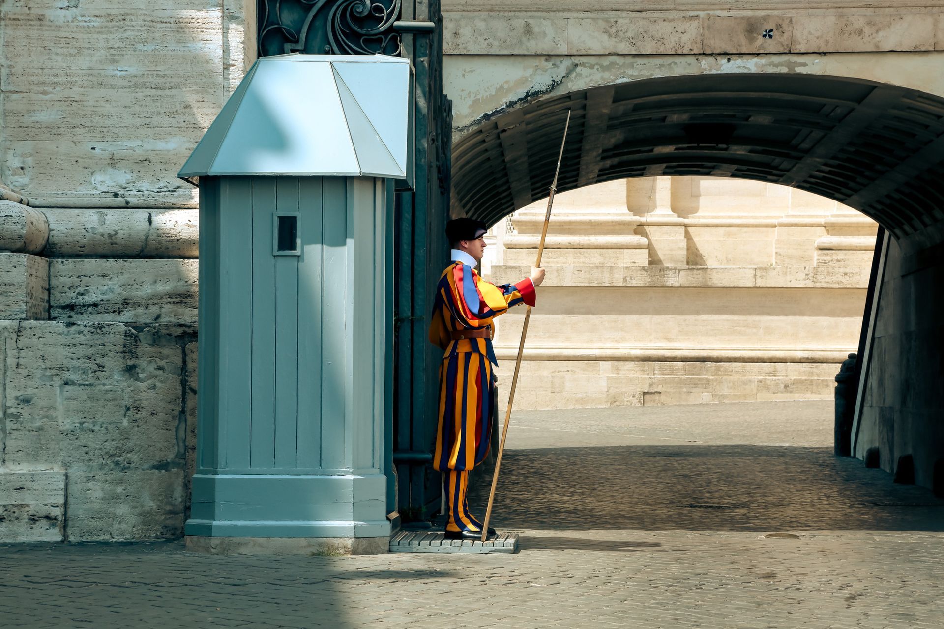 Swiss guard standing outside Vatican City