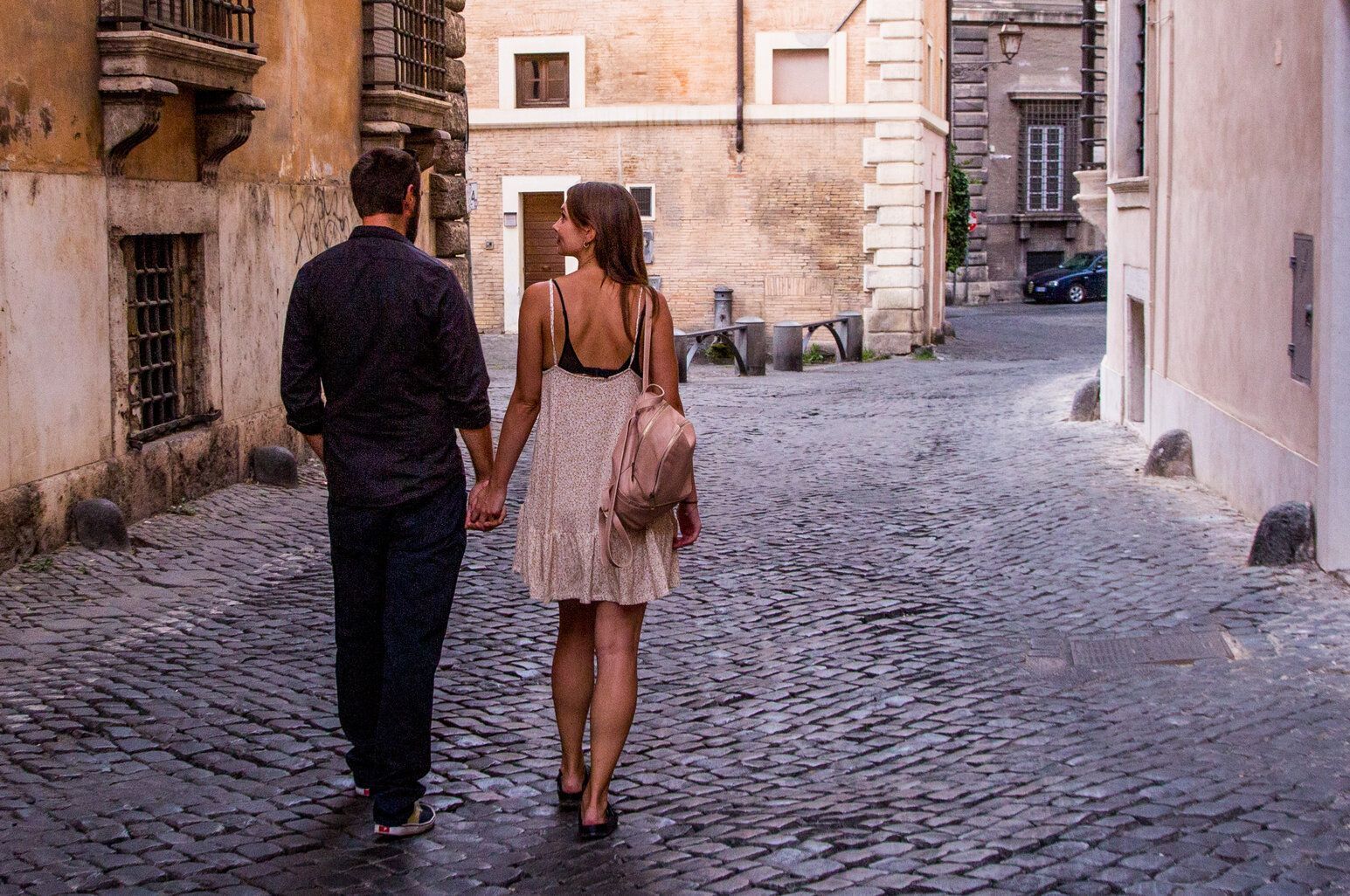 Couple walking in the Jewish Ghetto
