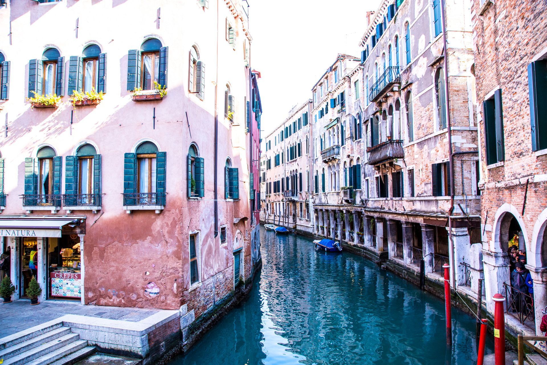 Buildings on a canal in Venice.