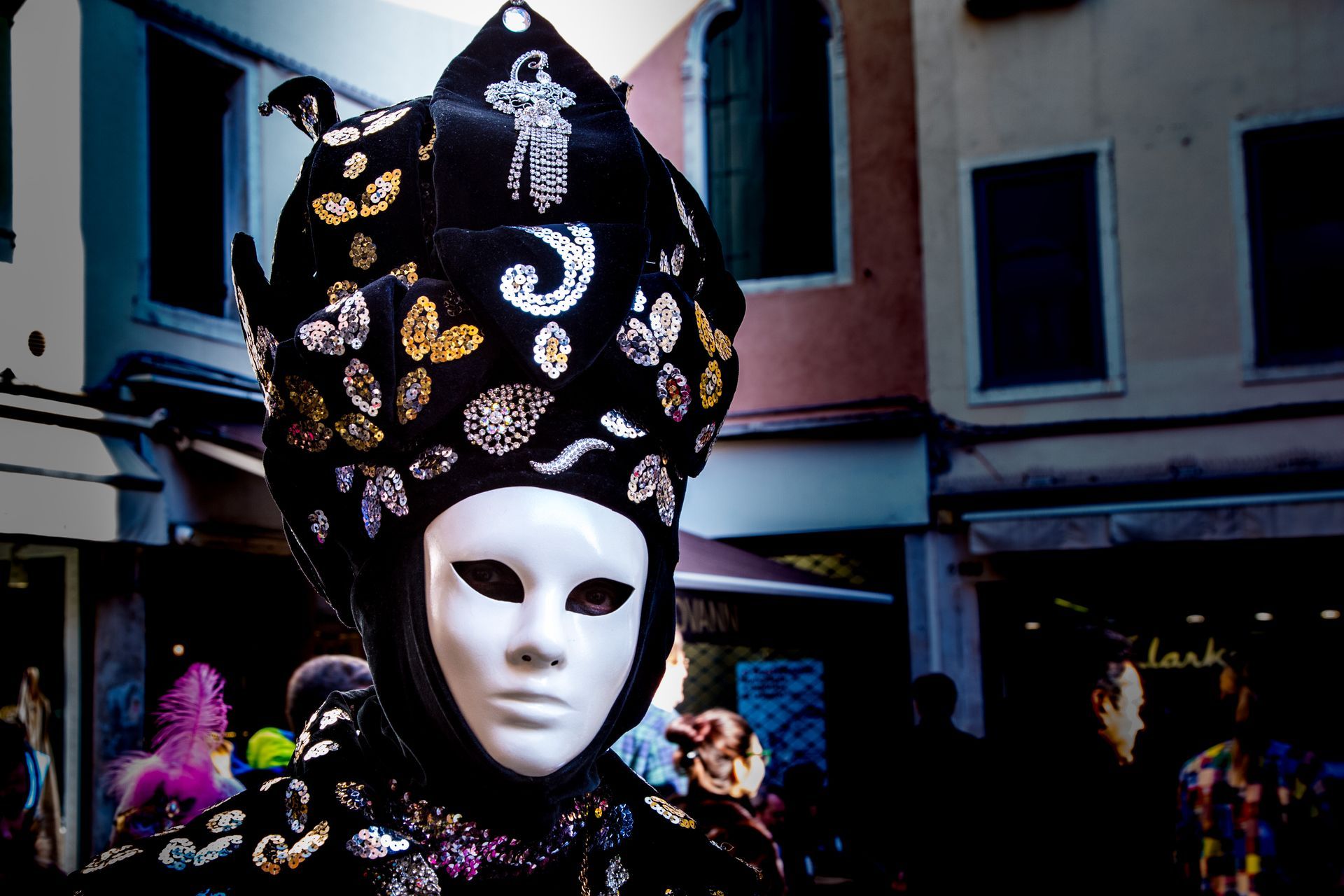 Colosseum in Rome, Italy; exterior view of ancient stone amphitheater.