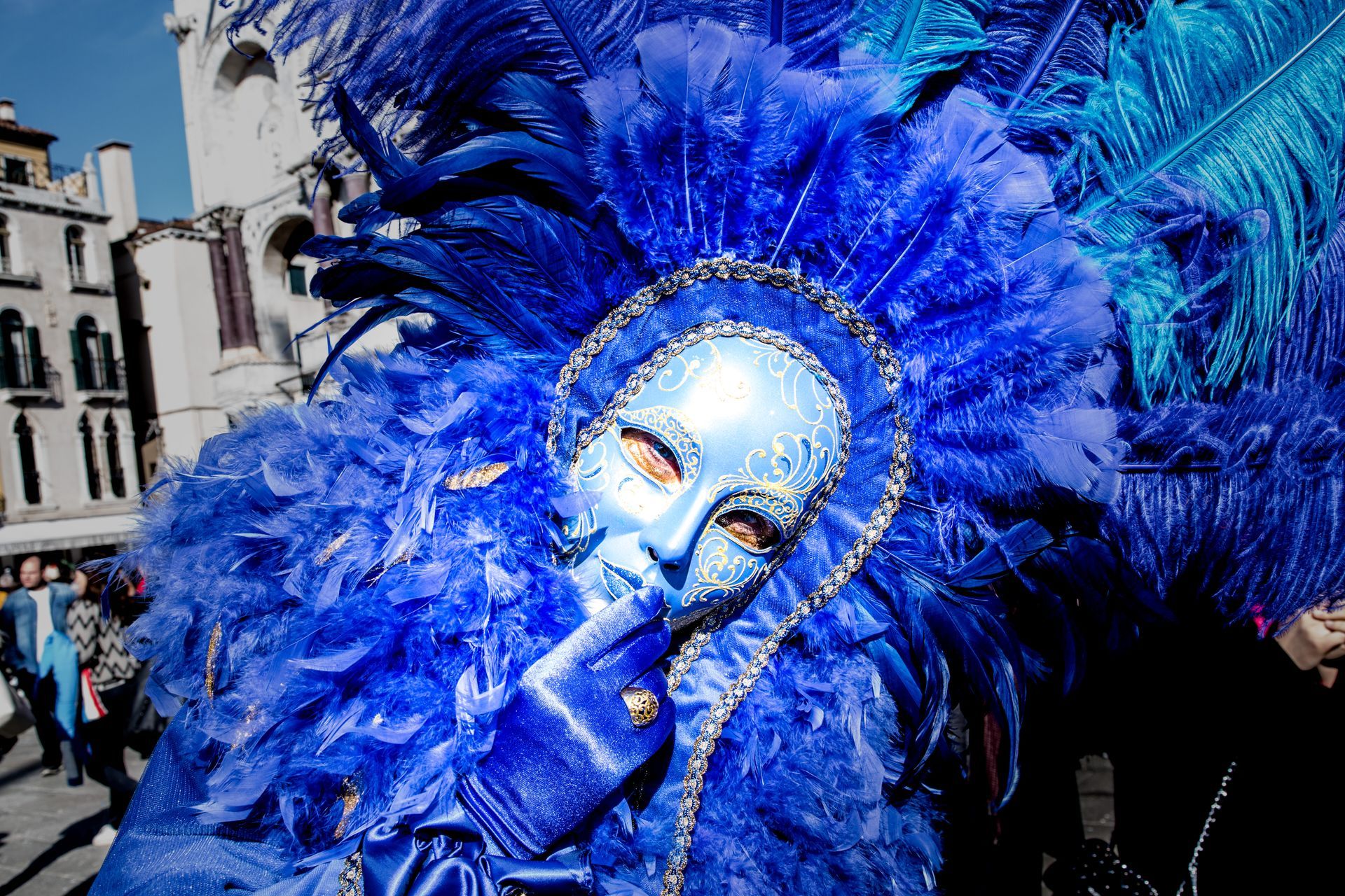 Woman dressed in Carnevale costume in Venice.