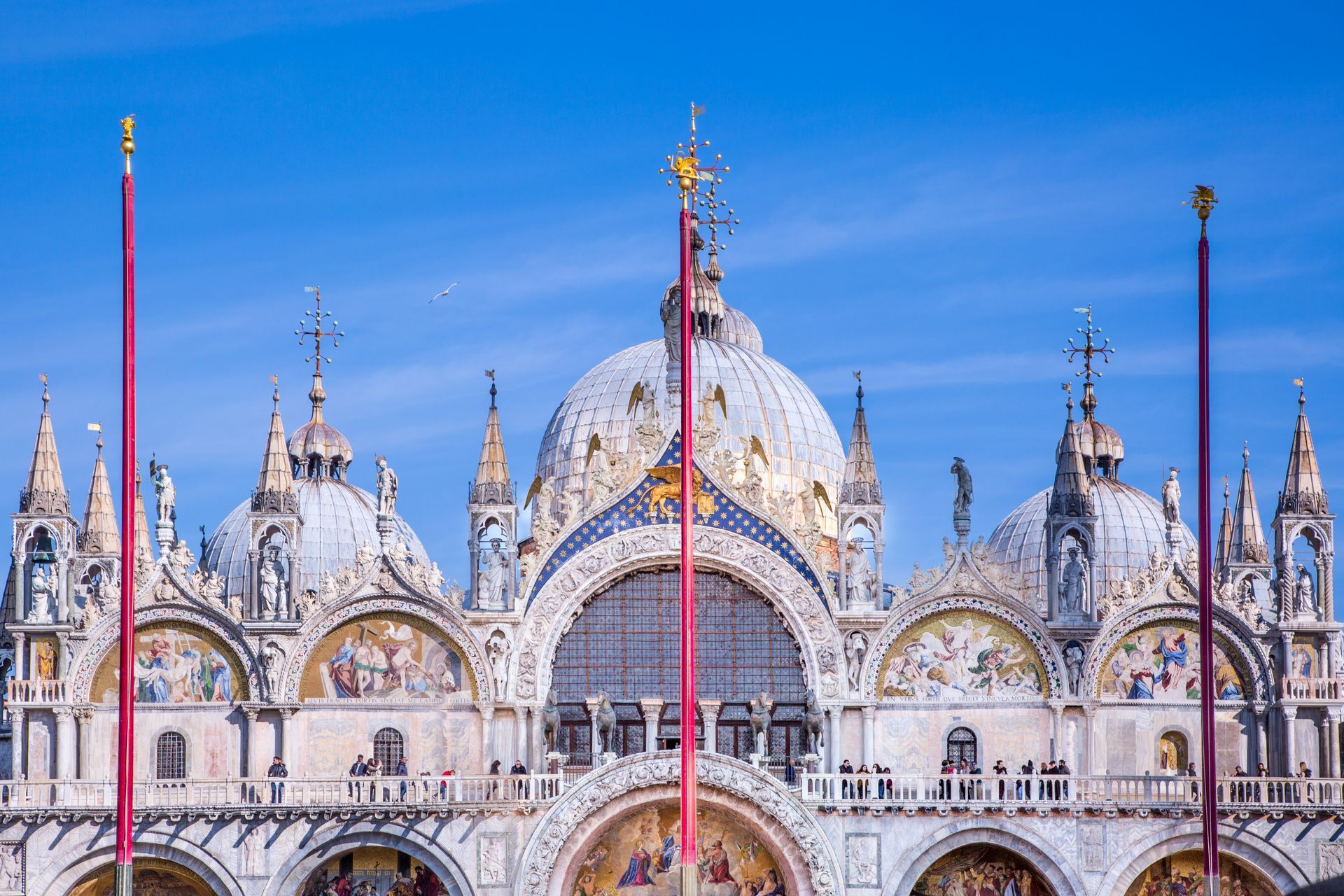 Facade of Saint Mark's Basilica in Venice, Italy.