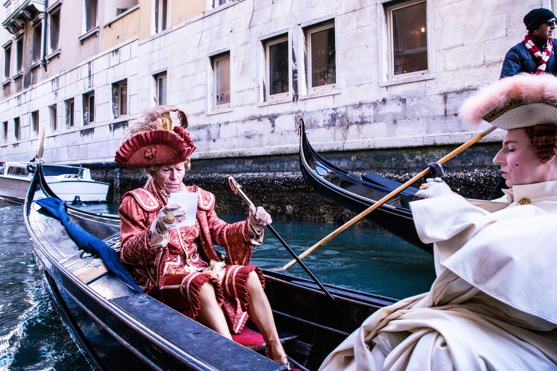 People dressed up for Carnevale in Venice.