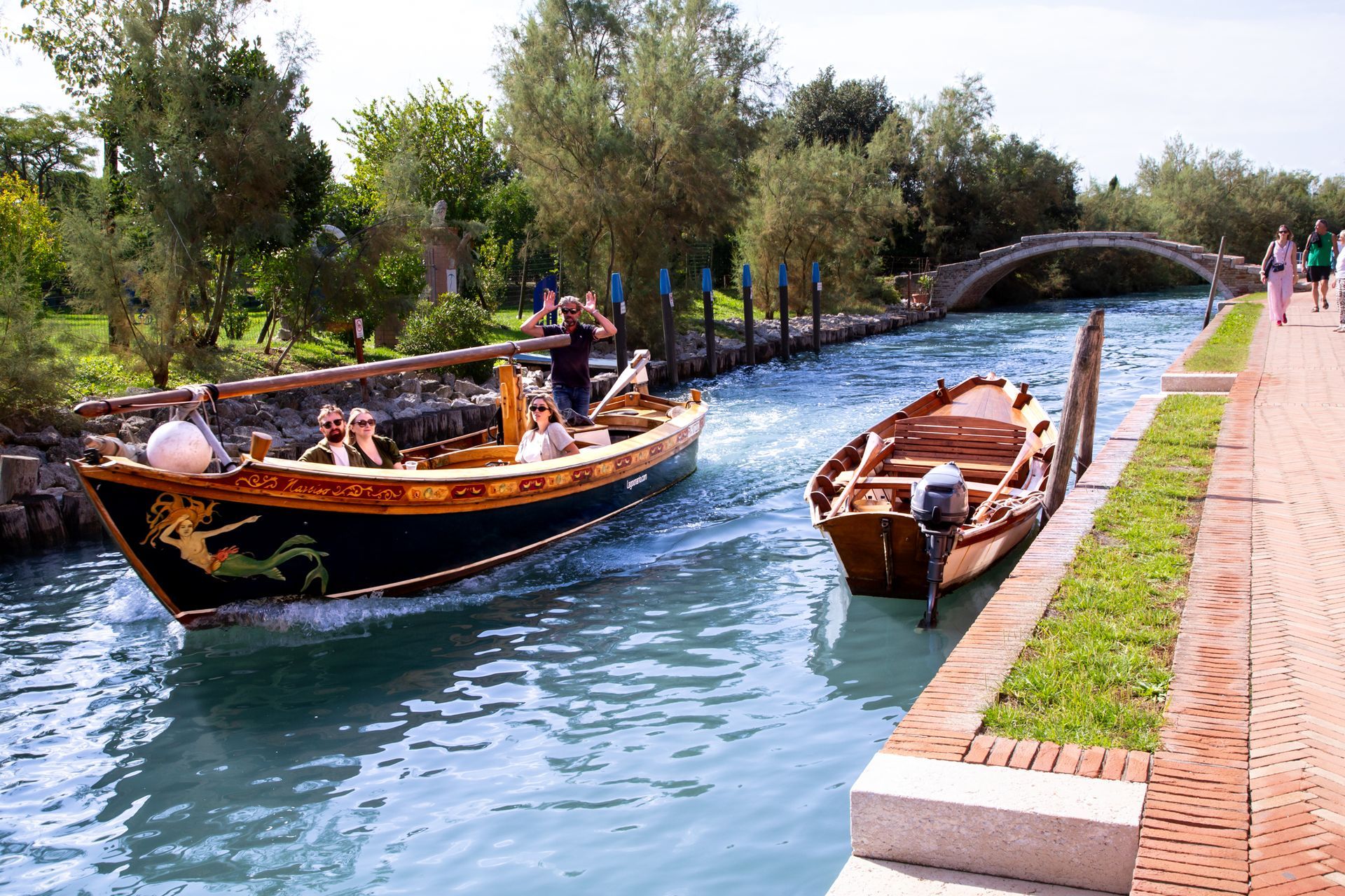 Boat on a canal on the island of Torcello near Venice.